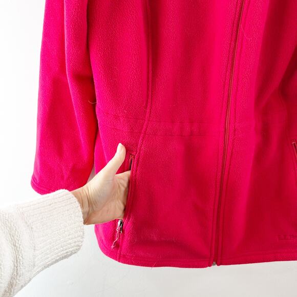 L.L. Bean Polartec Long Sleeve Hooded Fleece Full Zip Jacket Red XL - Picture 8 of 9